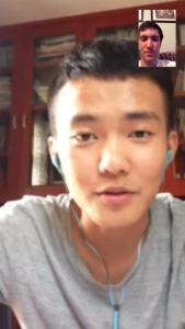 Face-timing from Shaoxing to Indianapolis.