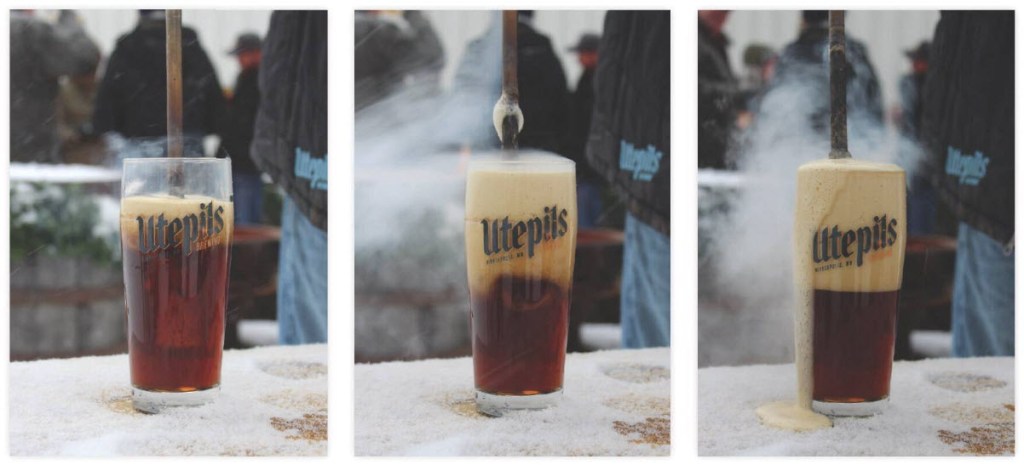 Beer poking at Utepils Brewing Co.