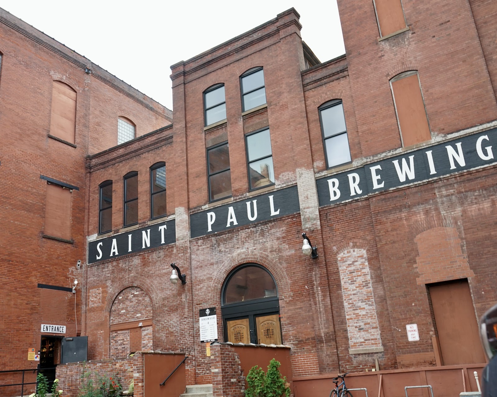 The front entrance to St Paul Brewing, built in the old Hamm's brewery